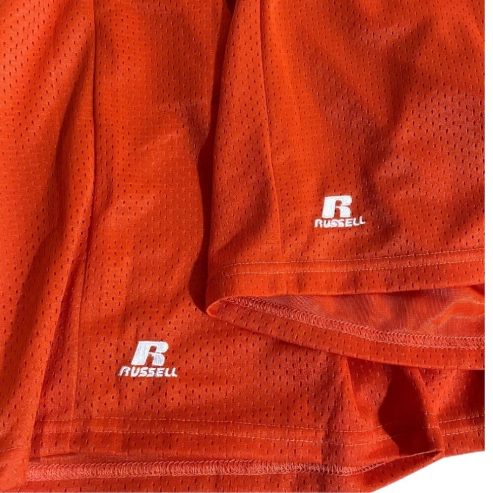 2 Russell Athletic Jersey Shorts Men's XXL Orange Drawstring Elastic Waist